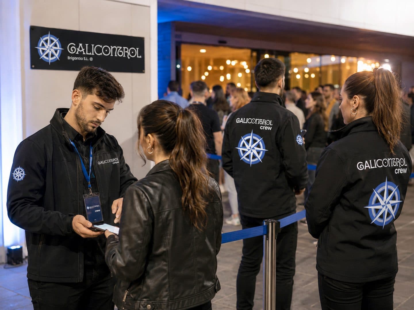 Equipo de GaliControl Brigantia en el acceso de un evento